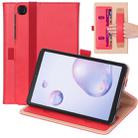 For Samsung Galaxy Tab A7.0 T500 (2020) Retro Texture PU + TPU Horizontal Flip Leather Case with Holder & Card Slots & Hand Strap(Red) - 1