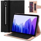 For Samsung Galaxy Tab S7 T870 (2020) Retro Texture PU + TPU Horizontal Flip Leather Case with Holder & Card Slots & Hand Strap(Black) - 1