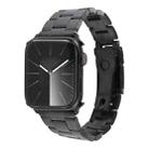 For Apple Watch SE 2023 44mm Three-Bead Stainless Steel Watch Band(Black) - 1