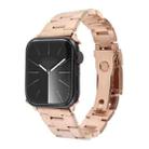 For Apple Watch SE 2023 44mm Three-Bead Stainless Steel Watch Band(Rose Gold) - 1