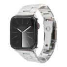 For Apple Watch SE 2023 44mm Three-Bead Stainless Steel Watch Band(Silver) - 1