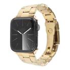 For Apple Watch SE 2023 40mm Three-Bead Stainless Steel Watch Band(Gold) - 1