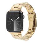 For Apple Watch Ultra 2 49mm Three-Bead Stainless Steel Watch Band(Gold) - 1