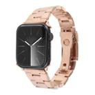 For Apple Watch Ultra 2 49mm Three-Bead Stainless Steel Watch Band(Rose Gold) - 1