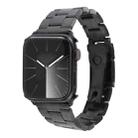 For Apple Watch Series 9 45mm Three-Bead Stainless Steel Watch Band(Black) - 1