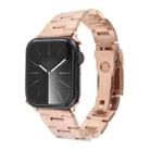 For Apple Watch Series 8 41mm Three-Bead Stainless Steel Watch Band(Rose Gold) - 1