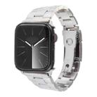 For Apple Watch SE 40mm Three-Bead Stainless Steel Watch Band(Silver) - 1