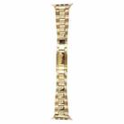 For Apple Watch SE 44mm Three-Bead Stainless Steel Watch Band(Gold) - 3