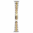 For Apple Watch Series 3 42mm Three-Bead Stainless Steel Watch Band(Silver Gold) - 3