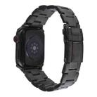 For Apple Watch Series 2 42mm Three-Bead Stainless Steel Watch Band(Black) - 2