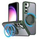 For Samsung Galaxy S23 FE 5G 360-degree Rotating MagSafe Magnetic Holder Phone Case(Green) - 1