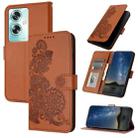 For OPPO A79 Datura Flower Embossed Flip Leather Phone Case(Brown) - 1
