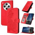 For OPPO Find X8 Datura Flower Embossed Flip Leather Phone Case(Red) - 1