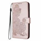 For OPPO Find X8 Datura Flower Embossed Flip Leather Phone Case(Rose Gold) - 3