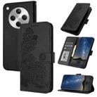 For OPPO Find X8 Datura Flower Embossed Flip Leather Phone Case(Black) - 1