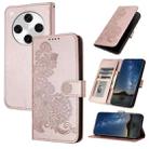 For OPPO Find X8 Pro Datura Flower Embossed Flip Leather Phone Case(Rose Gold) - 1