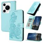 For Huawei Pura 70 Pro/70 Pro+ Datura Flower Embossed Flip Leather Phone Case(Light blue) - 1