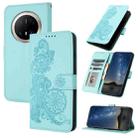 For Huawei Mate 70 Pro / Mate 70 Pro+ Datura Flower Embossed Flip Leather Phone Case(Light blue) - 1