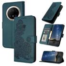 For Huawei Mate 70 Pro / Mate 70 Pro+ Datura Flower Embossed Flip Leather Phone Case(Dark Green) - 1