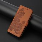 For Huawei Enjoy 50 / nova Y70 Datura Flower Embossed Flip Leather Phone Case(Brown) - 2