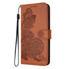 For Huawei Enjoy 50 / nova Y70 Datura Flower Embossed Flip Leather Phone Case(Brown) - 3