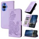For Huawei nova 12s Datura Flower Embossed Flip Leather Phone Case(Purple) - 1