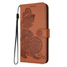 For Google Pixel 9a Datura Flower Embossed Flip Leather Phone Case(Brown) - 3