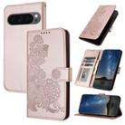 For Google Pixel 10 / Pixel 10 Pro Datura Flower Embossed Flip Leather Phone Case(Rose Gold) - 1