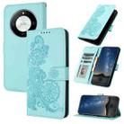 For Honor X50 / X9b Datura Flower Embossed Flip Leather Phone Case(Light blue) - 1