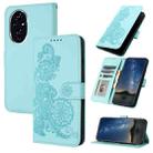 For Honor 200 Datura Flower Embossed Flip Leather Phone Case(Light Blue) - 1