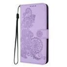 For Honor 200 Lite Global Datura Flower Embossed Flip Leather Phone Case(Purple) - 3