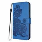 For Honor X5b / X5b Plus Global Datura Flower Embossed Flip Leather Phone Case(Blue) - 3