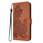 For Honor X5b / X5b Plus Global Datura Flower Embossed Flip Leather Phone Case(Brown) - 3