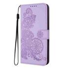 For Honor X5b / X5b Plus Global Datura Flower Embossed Flip Leather Phone Case(Purple) - 3