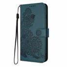 For Honor X5b / X5b Plus Global Datura Flower Embossed Flip Leather Phone Case(Dark Green) - 3