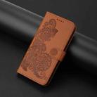 For Honor X9c Global Datura Flower Embossed Flip Leather Phone Case(Brown) - 2