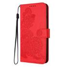 For Honor 300 Datura Flower Embossed Flip Leather Phone Case(Red) - 3