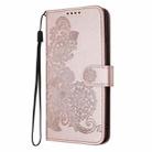 For Honor 300 Datura Flower Embossed Flip Leather Phone Case(Rose Gold) - 3