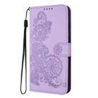 For Honor 300 Datura Flower Embossed Flip Leather Phone Case(Purple) - 3