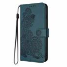 For Honor 300 Pro / Honor 300 Ultra Datura Flower Embossed Flip Leather Phone Case(Dark Green) - 3