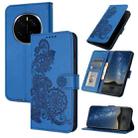 For Honor Magic7 Datura Flower Embossed Flip Leather Phone Case(Blue) - 1