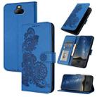 For Sony Xperia 20 Datura Flower Embossed Flip Leather Phone Case(Blue) - 1