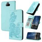 For Sony Xperia 20 Datura Flower Embossed Flip Leather Phone Case(Light blue) - 1