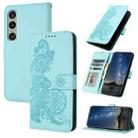 For Sony Xperia 1 VI Datura Flower Embossed Flip Leather Phone Case(Light Blue) - 1