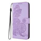 For Sony Xperia 10 VI Datura Flower Embossed Flip Leather Phone Case(Purple) - 3