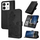 For Xiaomi Redmi Note 13 Pro 4G Datura Flower Embossed Flip Leather Phone Case(Black) - 1