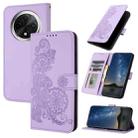 For Xiaomi Redmi A3 Pro Datura Flower Embossed Flip Leather Phone Case(Purple) - 1