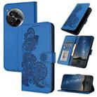 For OnePlus 12 Datura Flower Embossed Flip Leather Phone Case(Blue) - 1