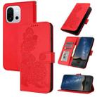 For OnePlus 13T Datura Flower Embossed Flip Leather Phone Case(Red) - 1