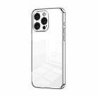 For iPhone 15 Pro Max Transparent Plating Fine Hole Phone Case(Silver) - 1